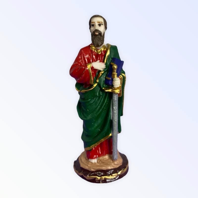 Imagem de São Paulo Apóstolo em Resina 7 cm - Decoração Religiosa Elegante