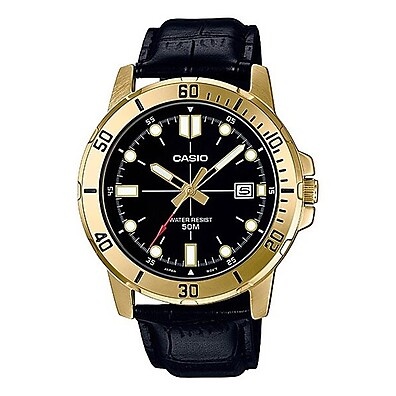 Relógio Casio Masculino Couro MTP-VD01GL-1EVUDF