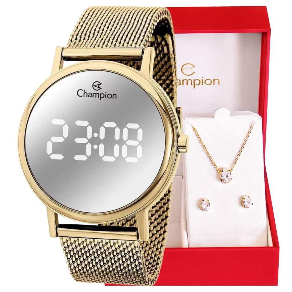 relogio-champion-dourado-elegancia-digital-a-prova-dagua