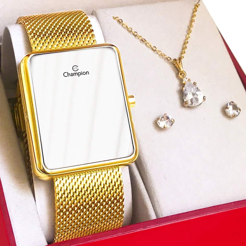 Relógio Champion Feminino Dourado Digital LED Original com Garantia