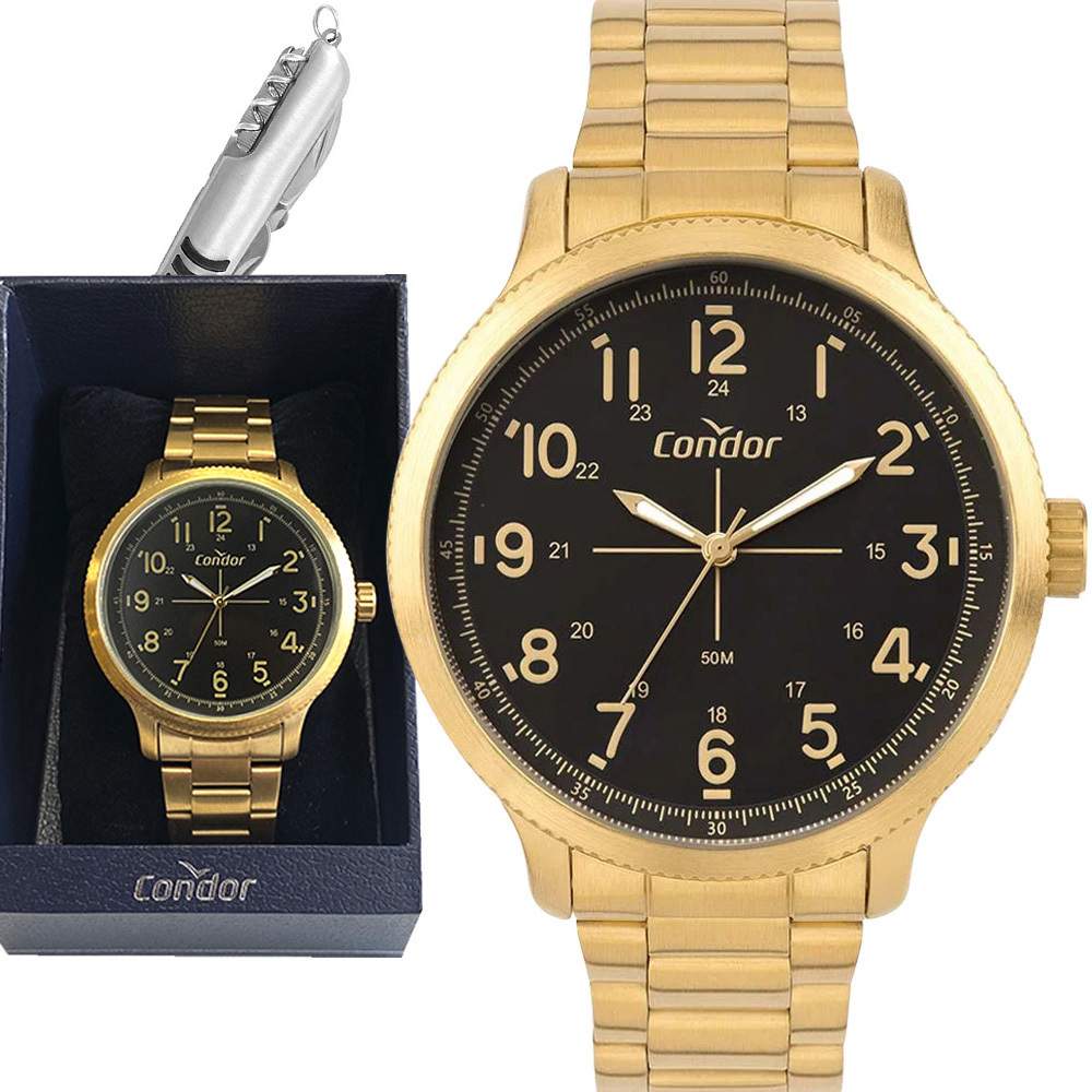 Relógio Condor Dourado: Elegância e Garantia!