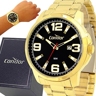 Relógio Condor Masculino Dourado: Elegância e Prova d'água