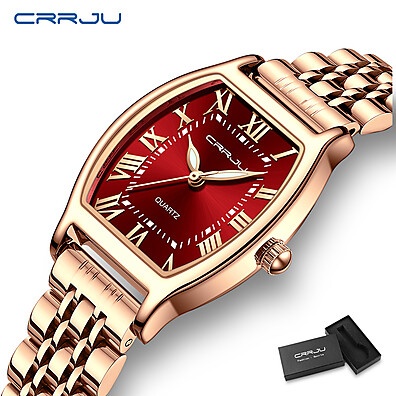 Relógio CRRJU 5013 Feminino à Prova d'Água – Estilo Vintage e Alta Performance