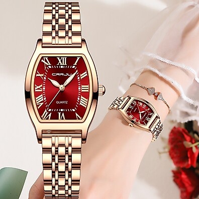 Relógio CRRJU Feminino: Elegância Retangular