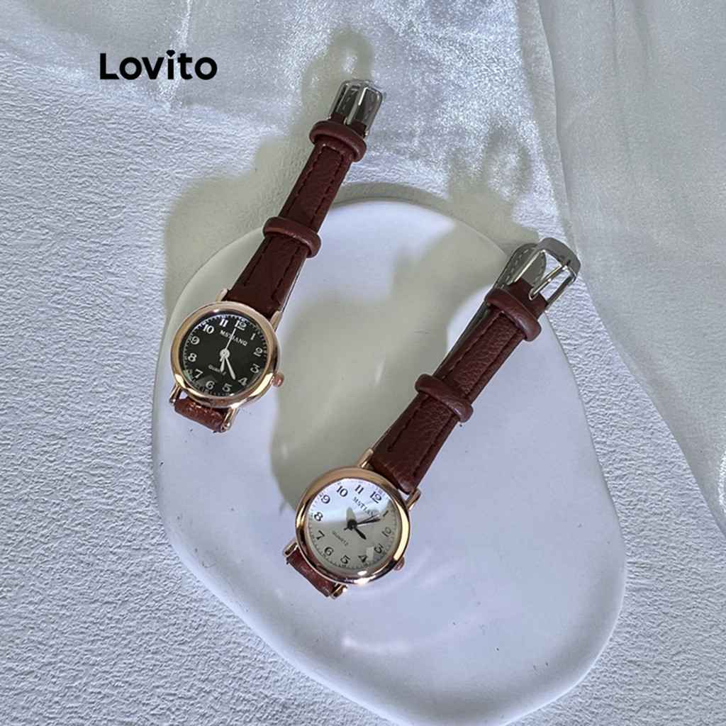 Relógio Digital Lovito para Mulheres - Estilo Vintage com Pulseira de PU