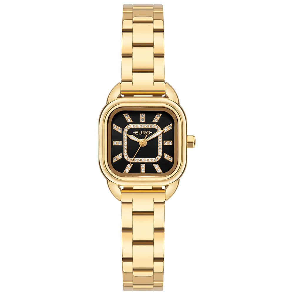 Relógio Euro Mini Dourado: Elegância Compacta
