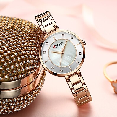 Relógio Feminino Curren 9051XS: Elegância à Prova D'Água