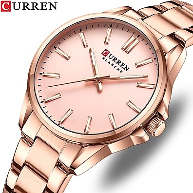 Relógio Feminino CURREN 9090X: Elegância à Prova D'água