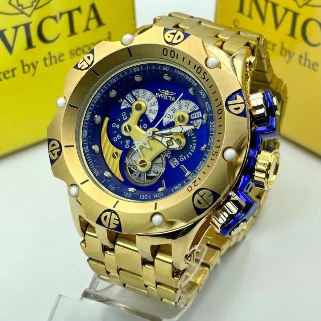 Relógio Invicta Hybrid Iron Man Dourado e Azul – Resistente a Água e Estilo Único