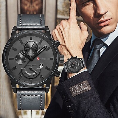 Relógio Masculino Curren 8217XS: Elegância à Prova D'Água