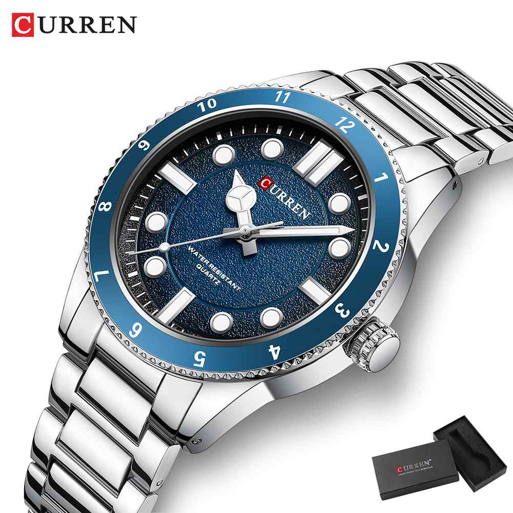 Relógio Masculino CURREN 8450: Estilo e Qualidade com Ponteiro Luminoso e Aço Inoxidável