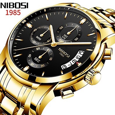 Relógio NIBOSI Masculino de Luxo com Cronógrafo