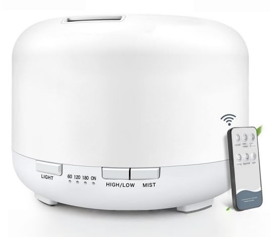 Umidificador Ultrassônico 500ML com Luz LED 7 Cores, Controle Remoto e Desligamento Automático - Ideal para Casa e Escritório