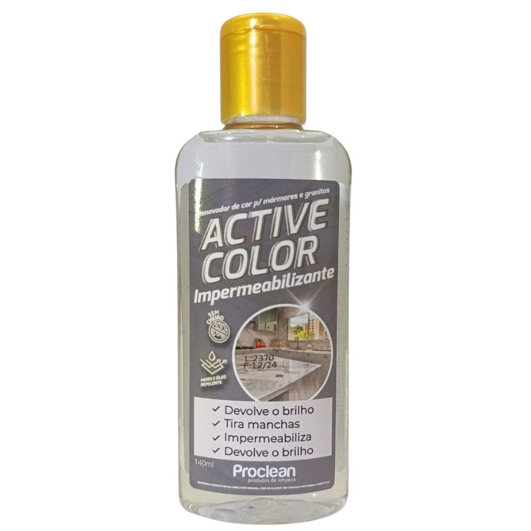 Active Color Impermeabilizante para Mármore e Granito - Remove Manchas e Restaura Brilho, 140ml