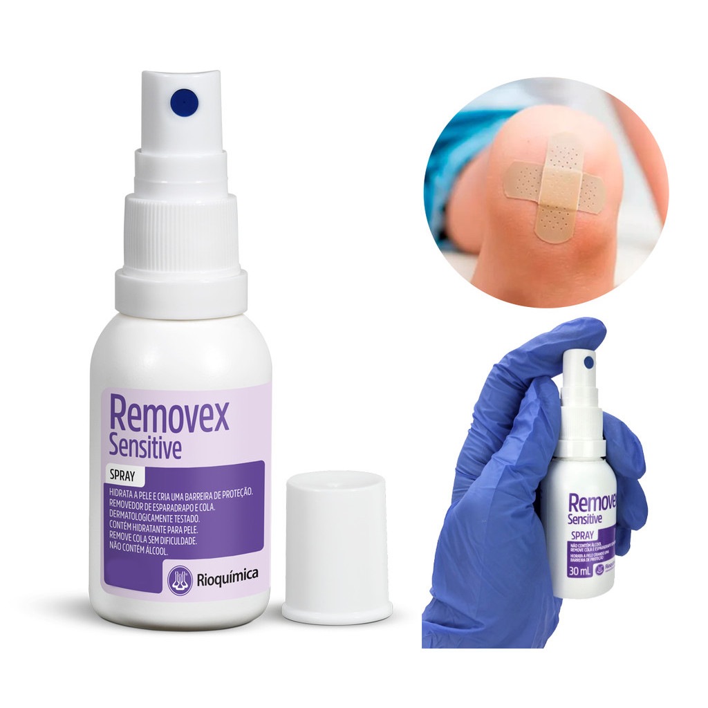 Removex Removedor de Curativos 30ml – Spray Livre de Éter para Peles Sensíveis