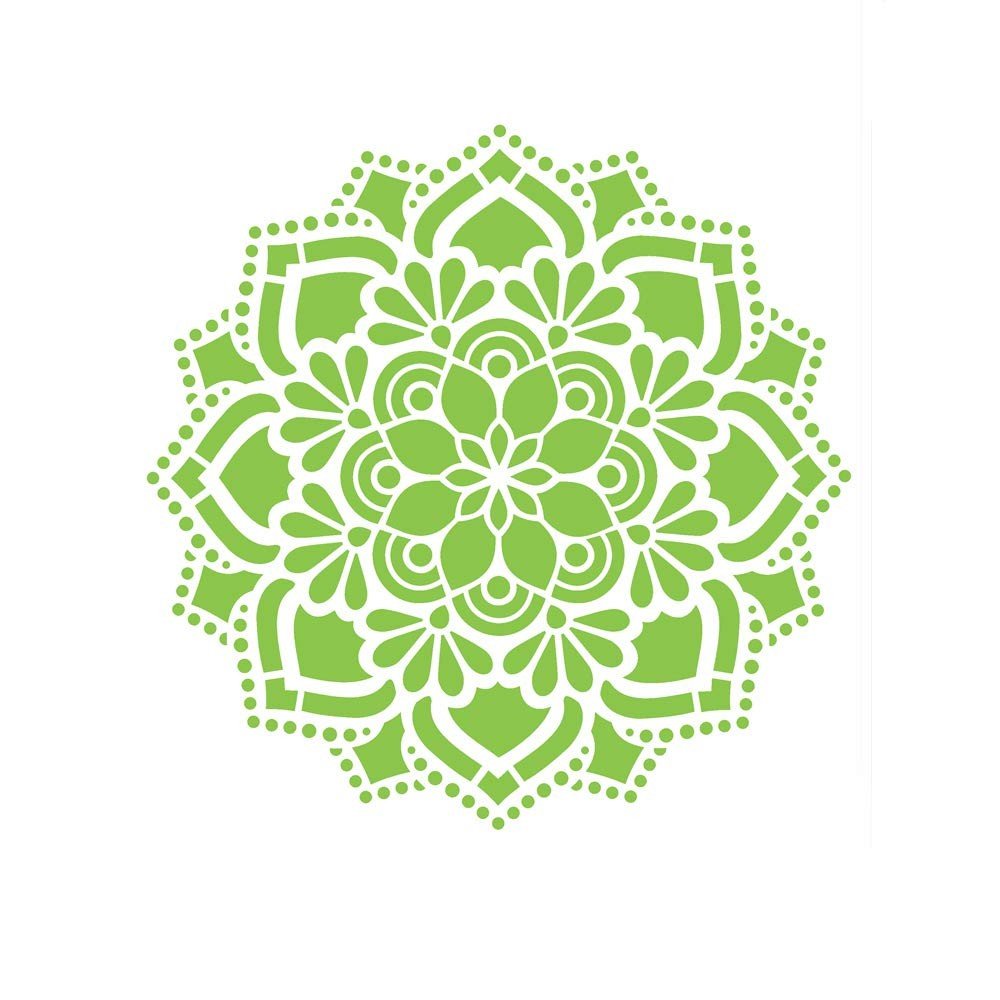 Stencil de Acetato Mandala Flor Renda 20x25cm - Design Elegante para Artesanato e Decoração