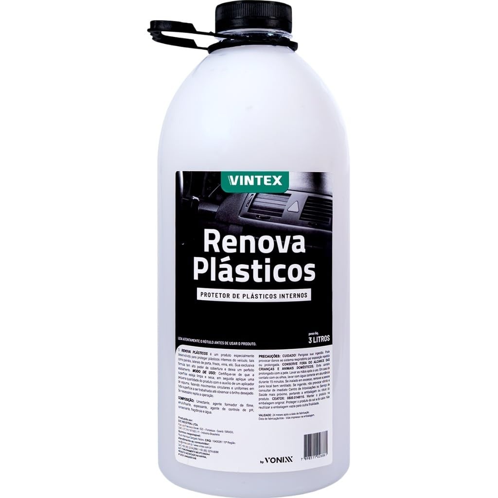Renovador Plásticos e Borrachas Vintex 3L: Brilho e Proteção Duradoura para seu Carro