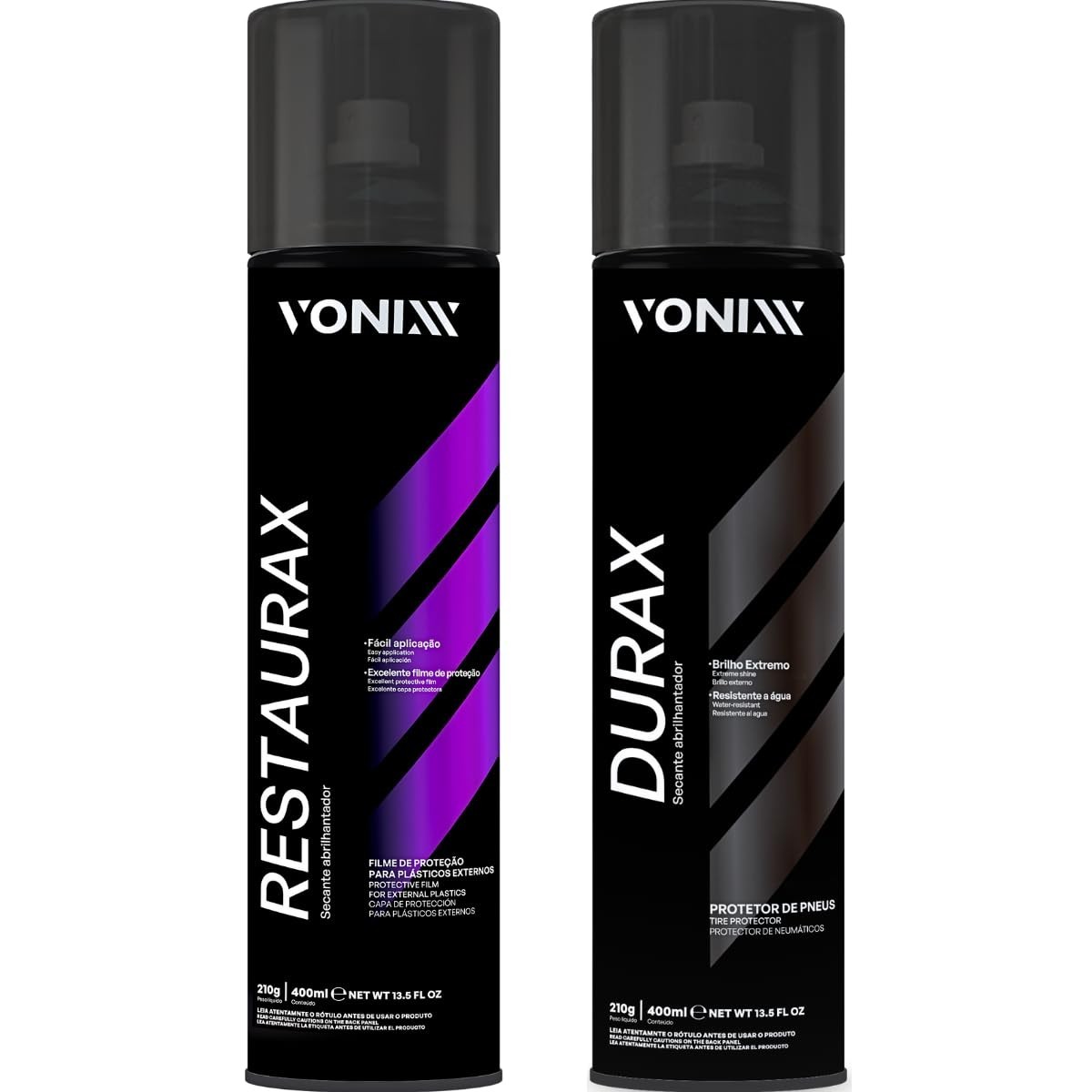 Kit Restaurax 400ml + Durax 400ml: Renove e Proteja Plásticos Automotivos!