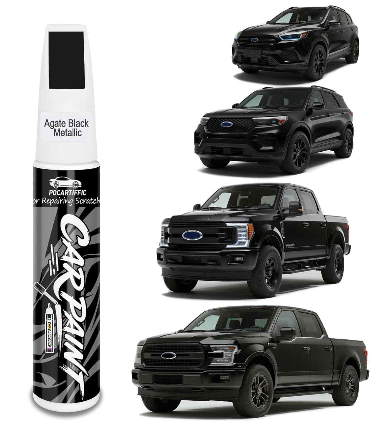 Tinta de Retoque Preto Metálico UM/M7216 Ágata para Ford - Reparo de Arranhões com Combinação Exata de Cores