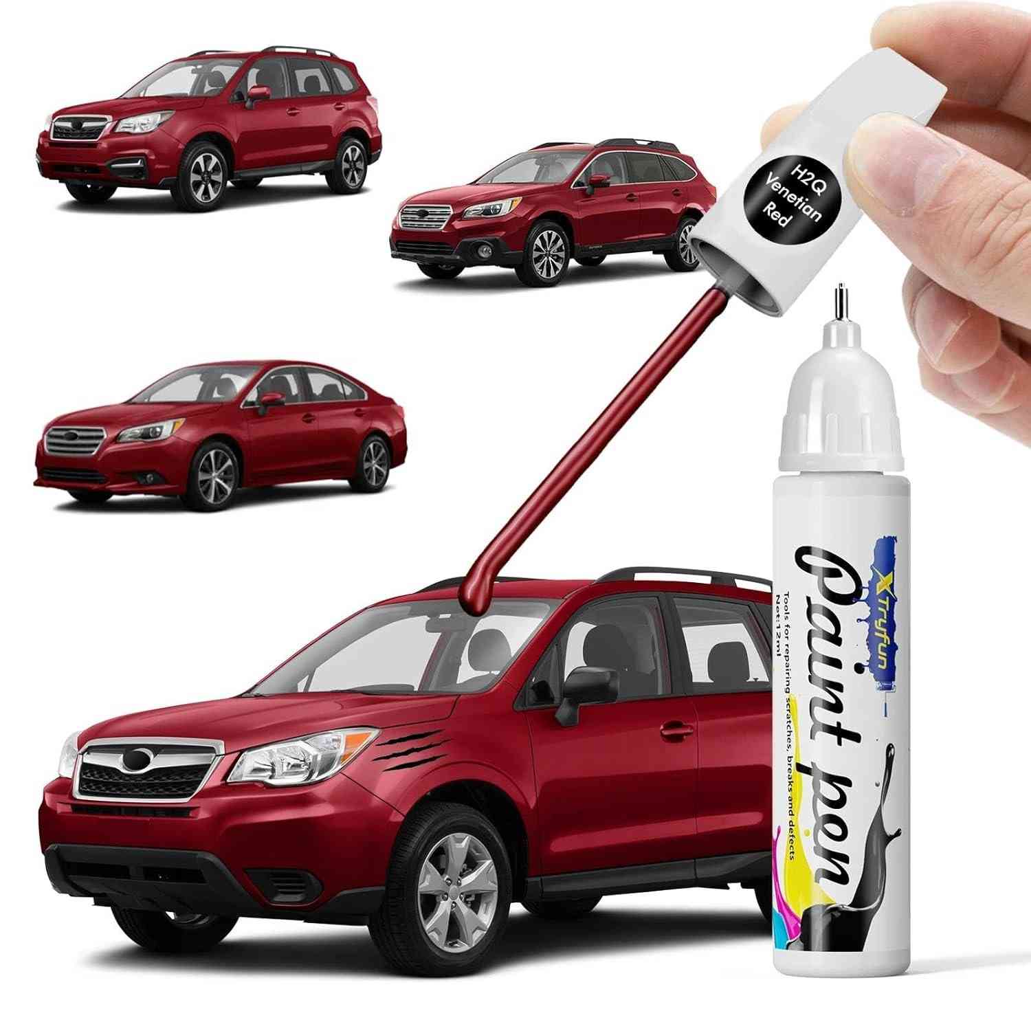 Tinta de Retoque Automotiva Vermelha Veneziana H2Q para Subaru - Reparo Fácil de Arranhões e Lascas