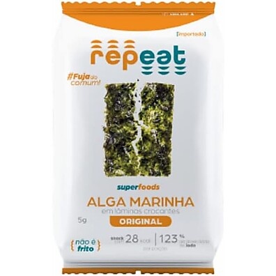 Snack Alga Marinha Repeat: 6x 5g Sabor Tradicional