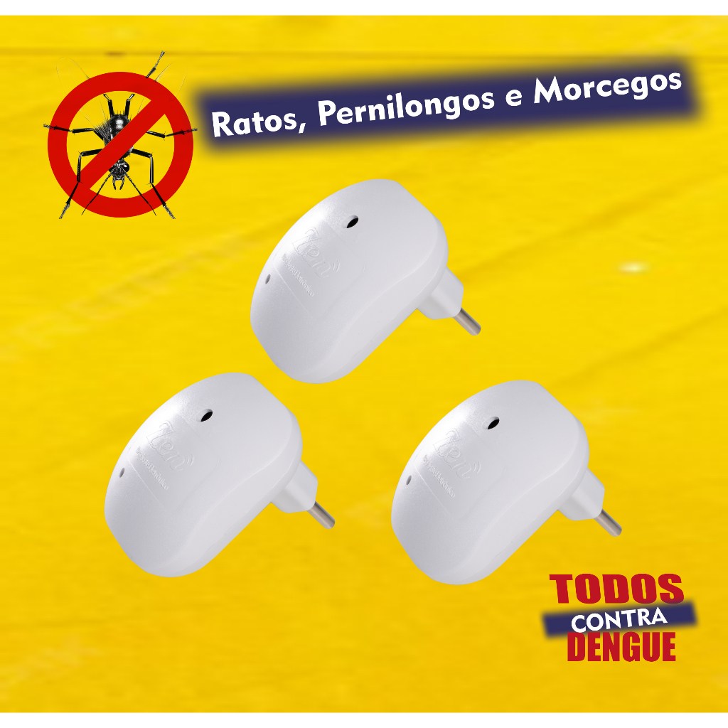 Repelente Eletrônico Ratos Pernilongos e Morcegos (3 und)