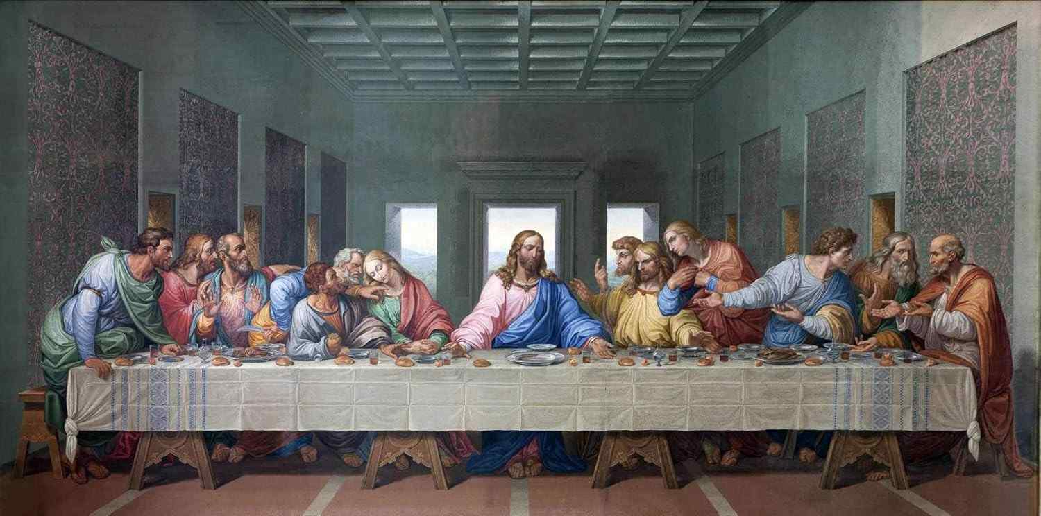 Santa Ceia (1818) de Giacomo Raffaelli - Reprodução em Canvas 75x150cm - Obra de Arte para Decoração Elegante