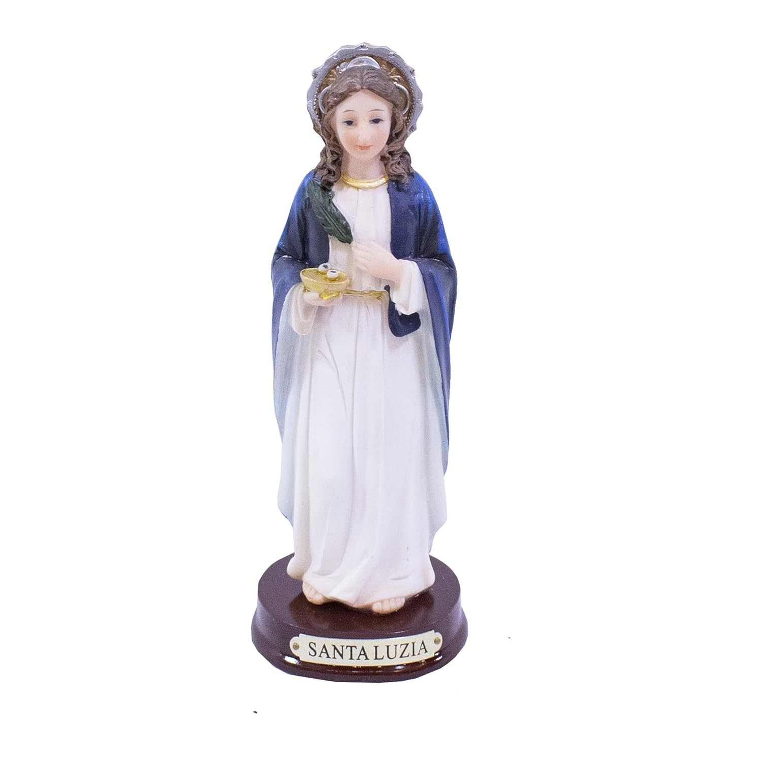 Santa Luzia 15cm em Resina - Imagem Sagrada Protetora dos Olhos