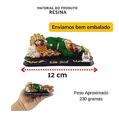 Imagem São José Dormindo 12cm – Proteção e Fé em Resina