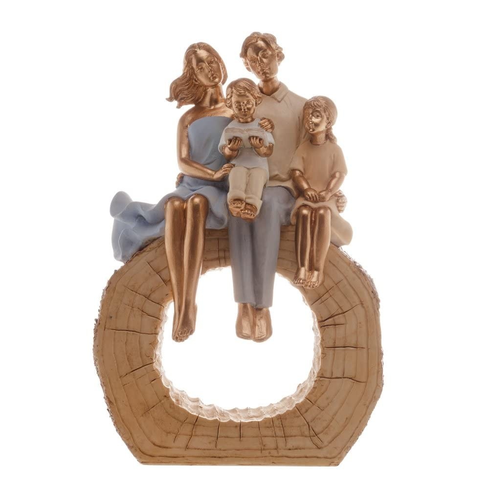 Figura Decorativa Família em Resina 18x8x27cm - Wolff | Decore com Estilo e Sofisticação