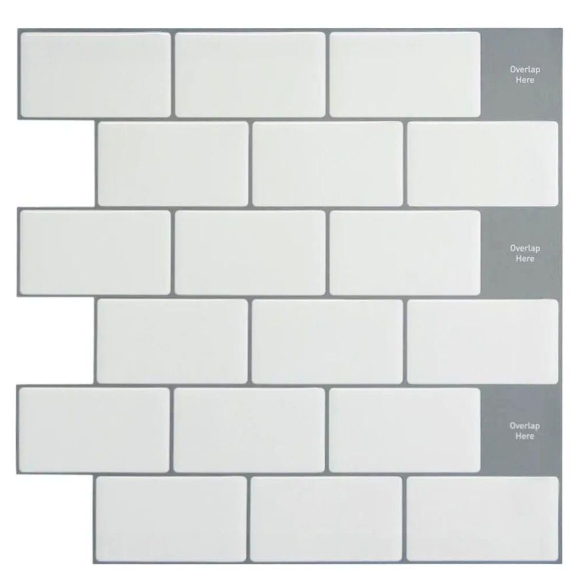Pastilha Resinada Adesiva Tijolinho Branco 3D - Revestimento Moderno para Cozinha e Banheiro