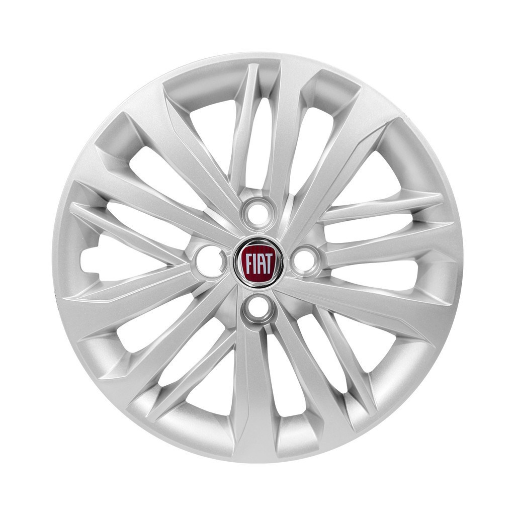 Calota Aro 15 Prata Fiat Cronos 2023/2024 com Emblema Resinado