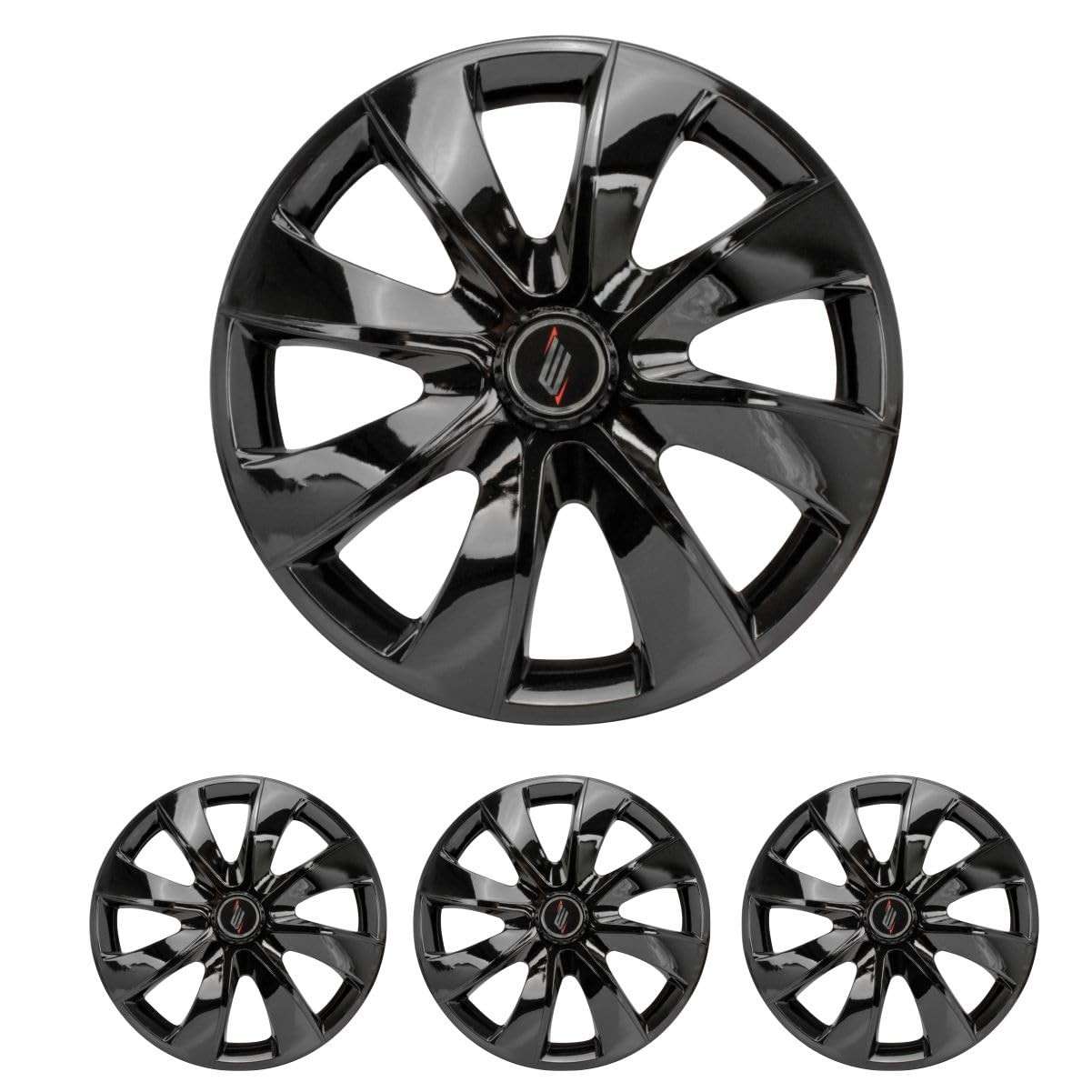Jogo de Calotas Prime Black Aro 14 para Etios, Corolla, Yaris, Prius + Selos Resinados