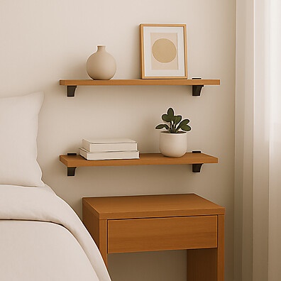 Prateleiras MDF com Suporte Bico de Tucano – Elegância e Resistência