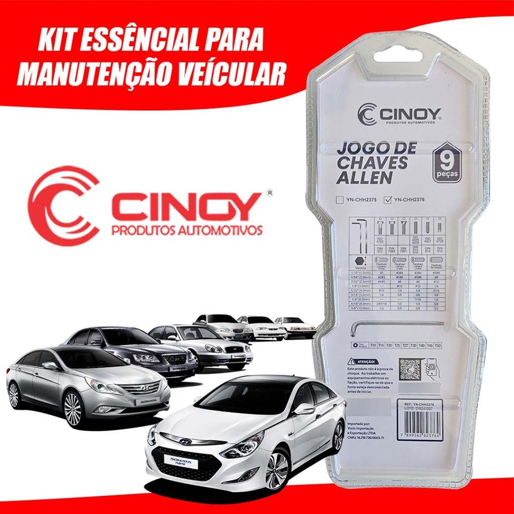 Chave Allen Longa 9 Peças: Kit Completo e Resistente!