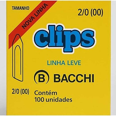 Clips Bacchi 2/0 - Kit 300 Unidades Leve e Resistente