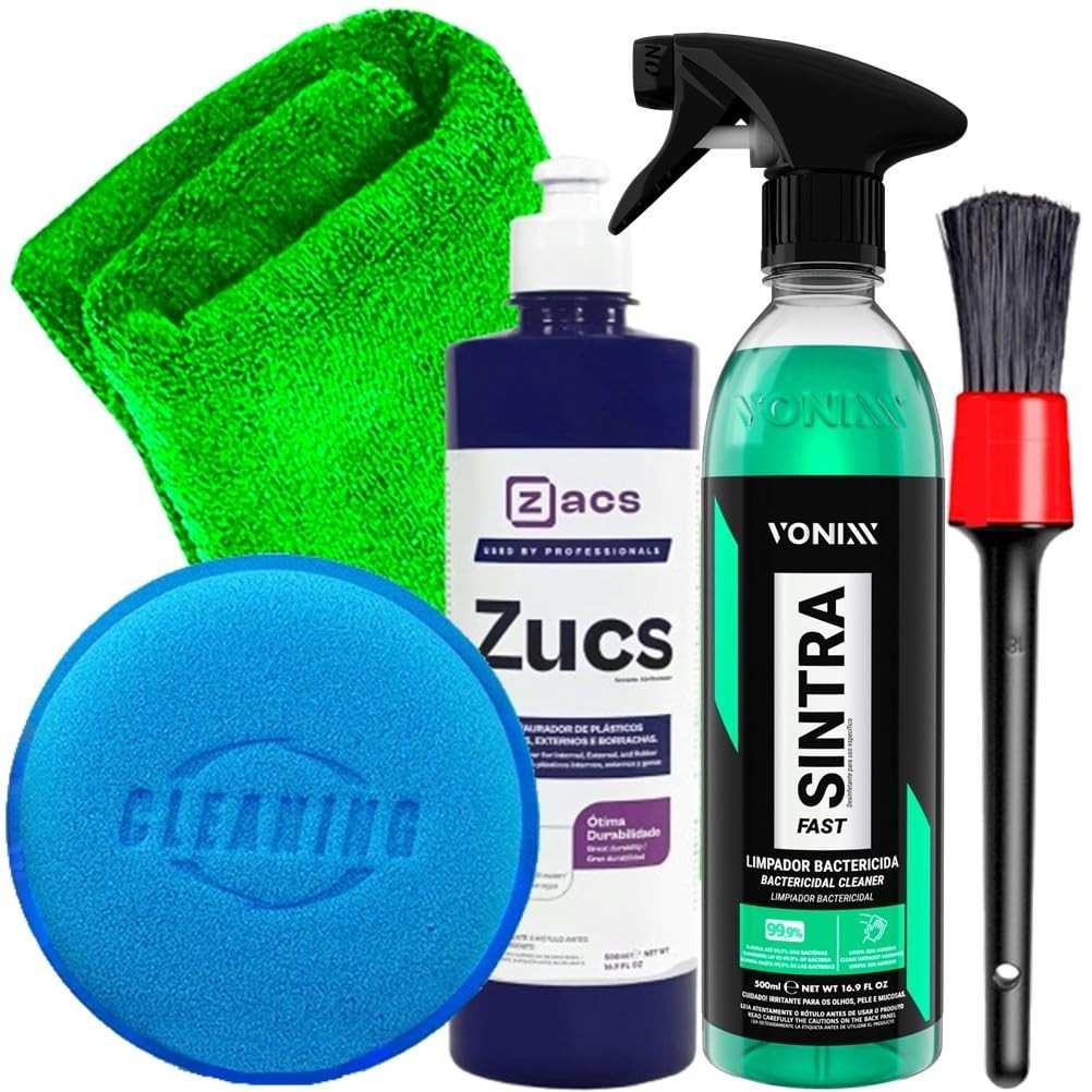 Kit Completo Limpeza e Restauração Automotiva: Sintra Fast, Zucs e Acessórios Karbox