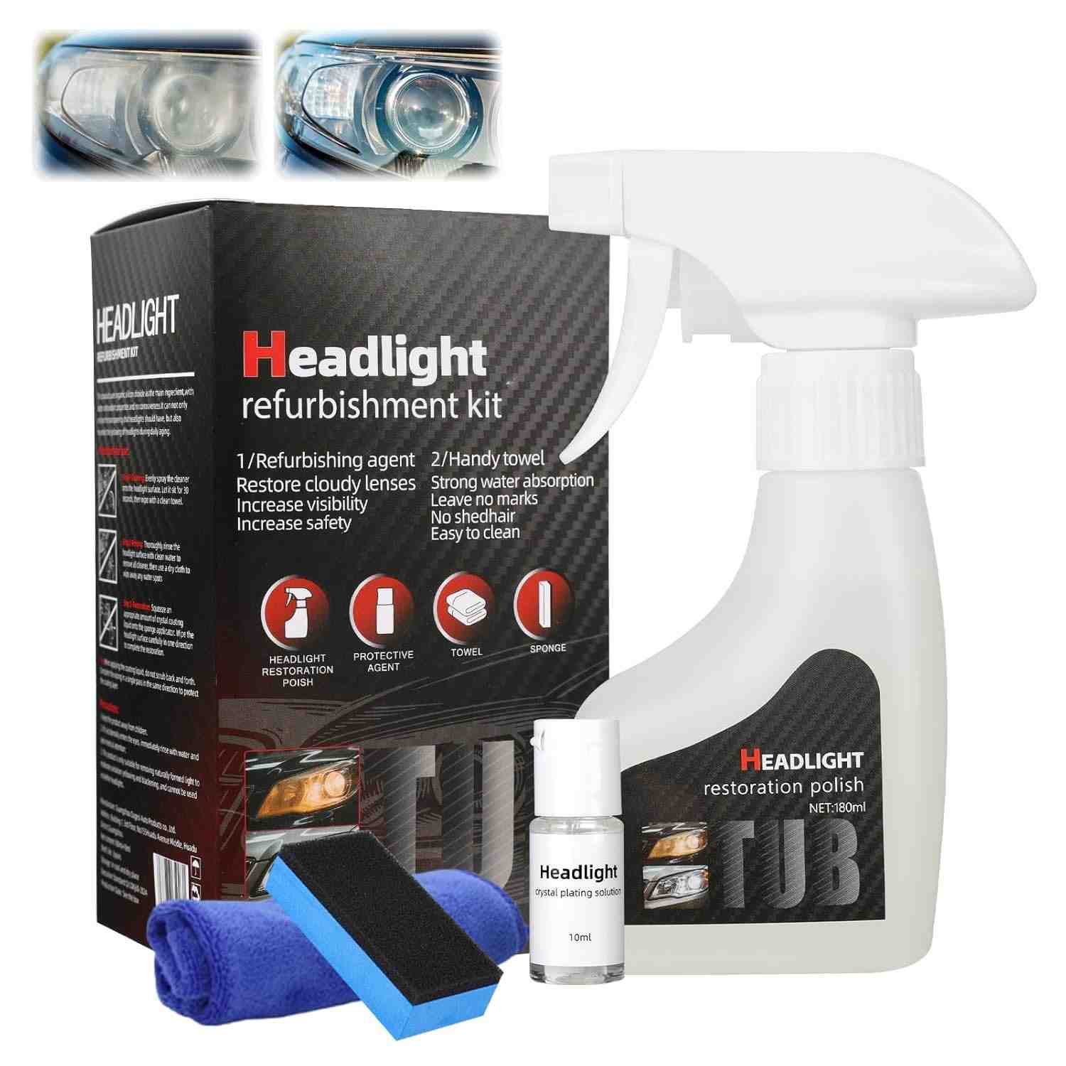 Kit Restauração Farol Amarelado e Oxidado: Brilho e Segurança em Minutos!