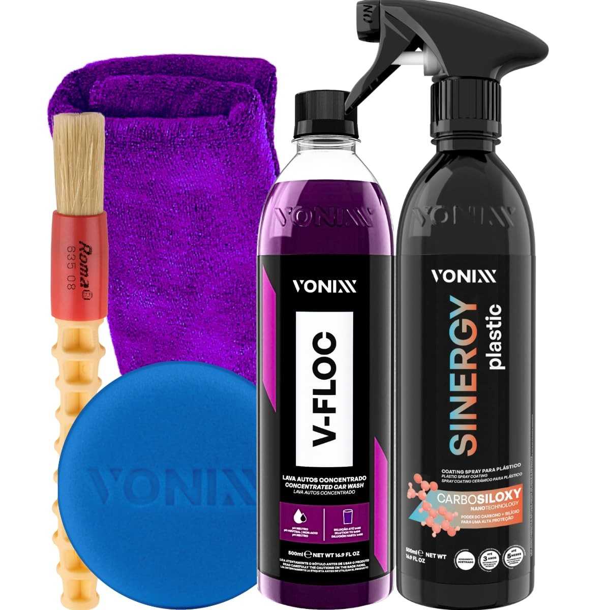 Kit Sinergy Plastic Vonixx: Restauração e Proteção Profissional para Plásticos Automotivos