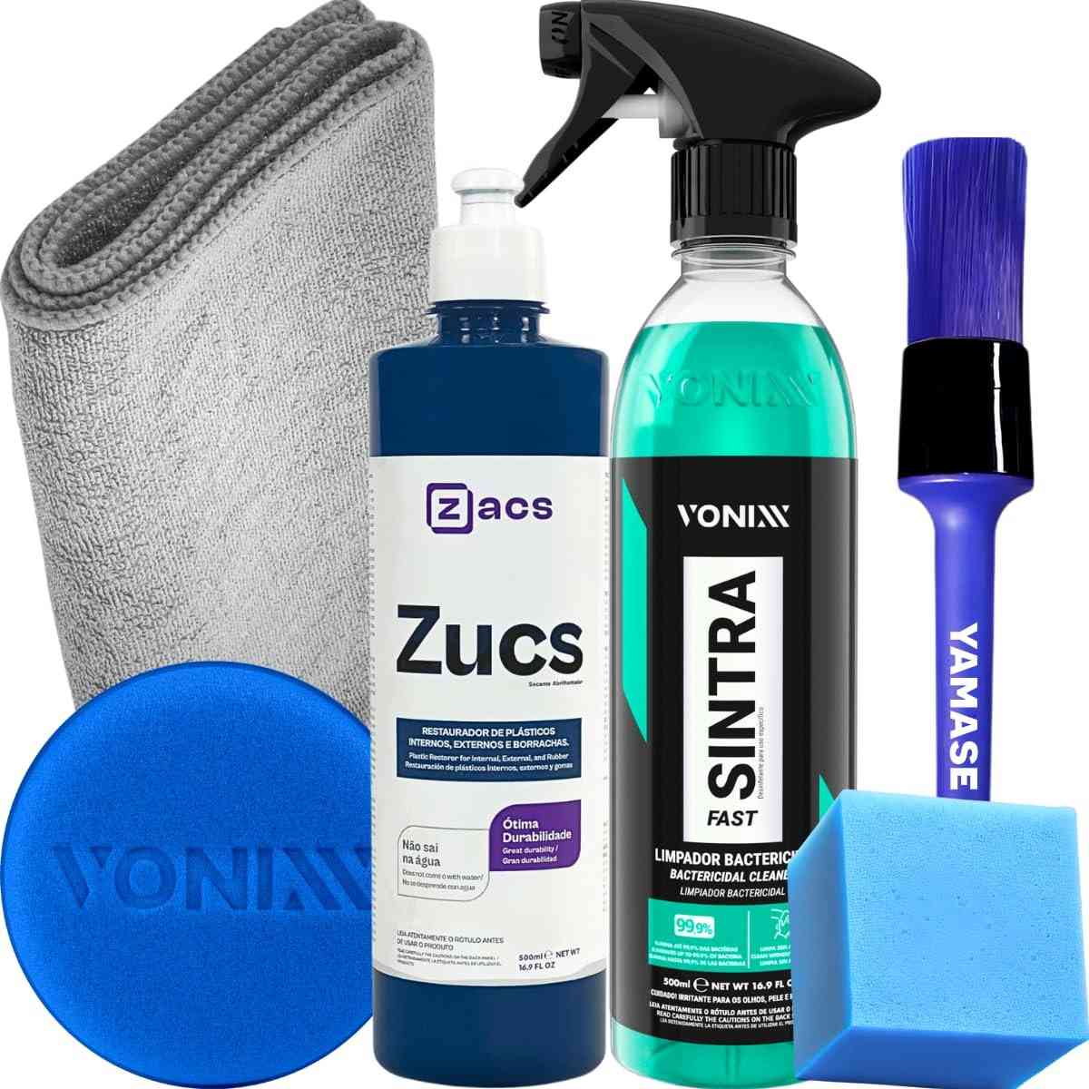 KIT Zacs Restaurador e Sintra Fast Vonixx: Renove Plásticos Internos e Externos do Seu Carro!