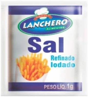 Sachê de Sal Refinado Individual, 1000 Unidades, para Delivery e Restaurantes