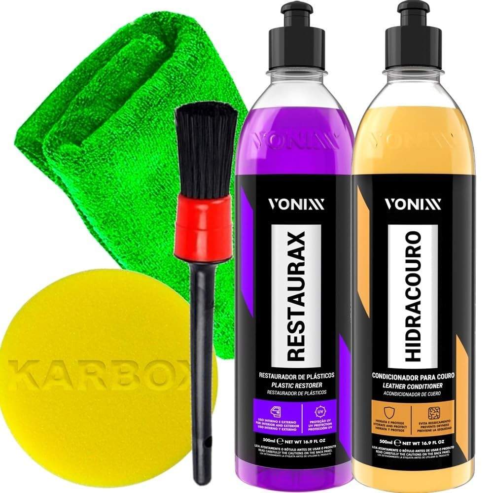 Kit Essencial Vonixx: Restaurax Revitalizador e Hidracouro + Acessórios Karbox