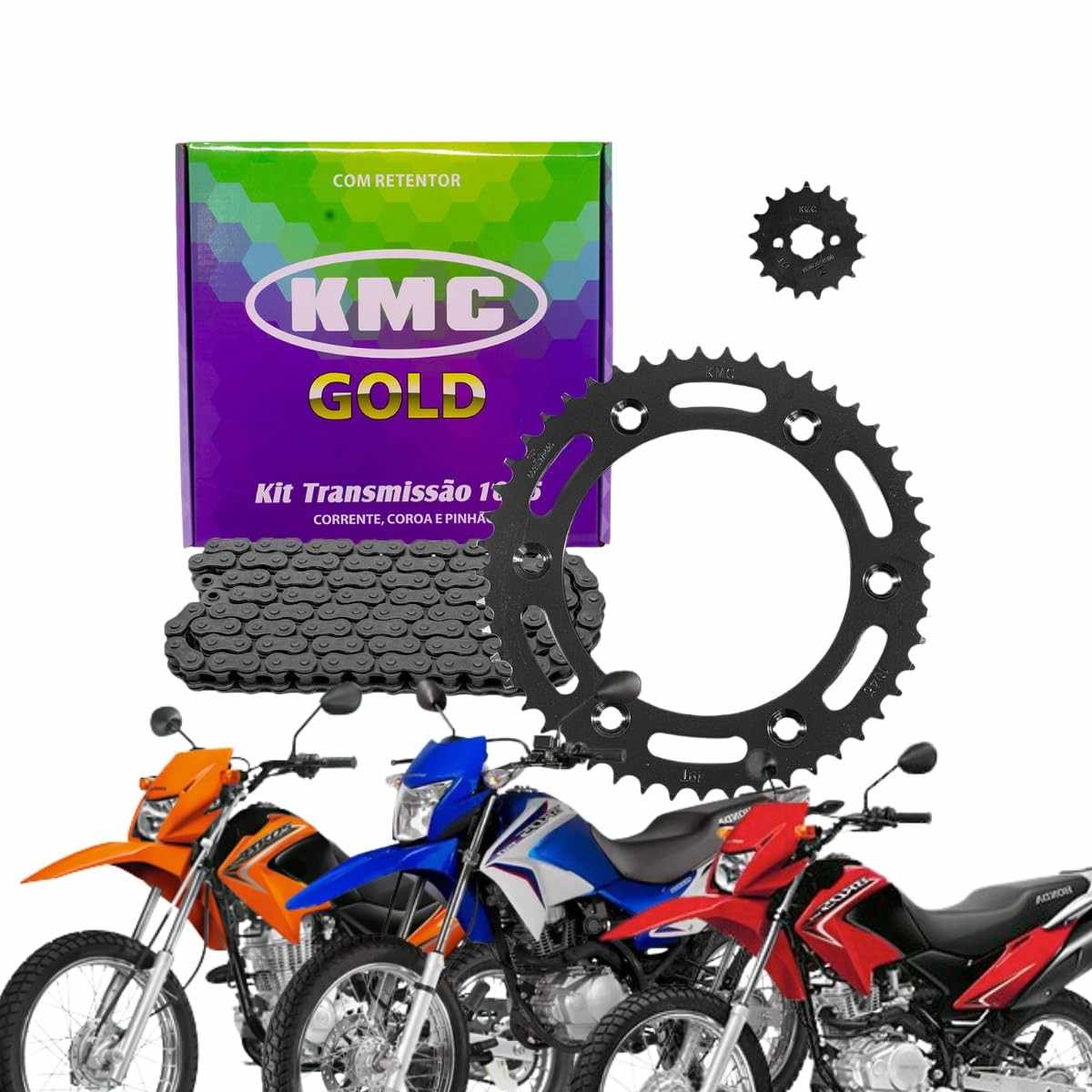 Kit Relação KMC Gold para NXR Bros 150 (2006-2015) com Retentor - Performance e Durabilidade