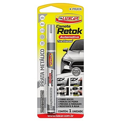 Retok Luxcar: Caneta para Tira-Riscos Prata Metálico