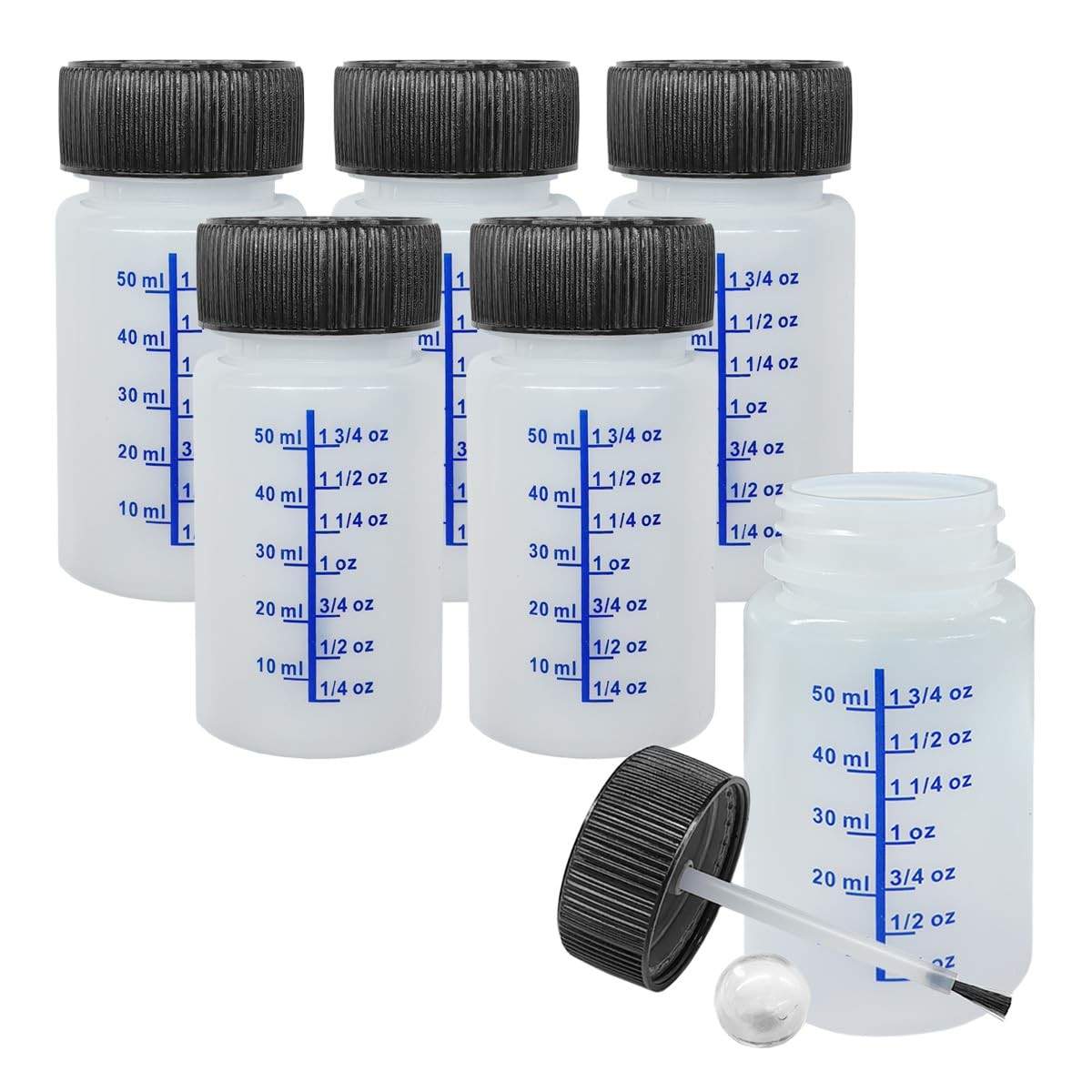 Recipiente para Tinta de Retoque com Pincel e Tampa - 60ml com Bola de Mistura para Reparos Automotivos e Artesanato