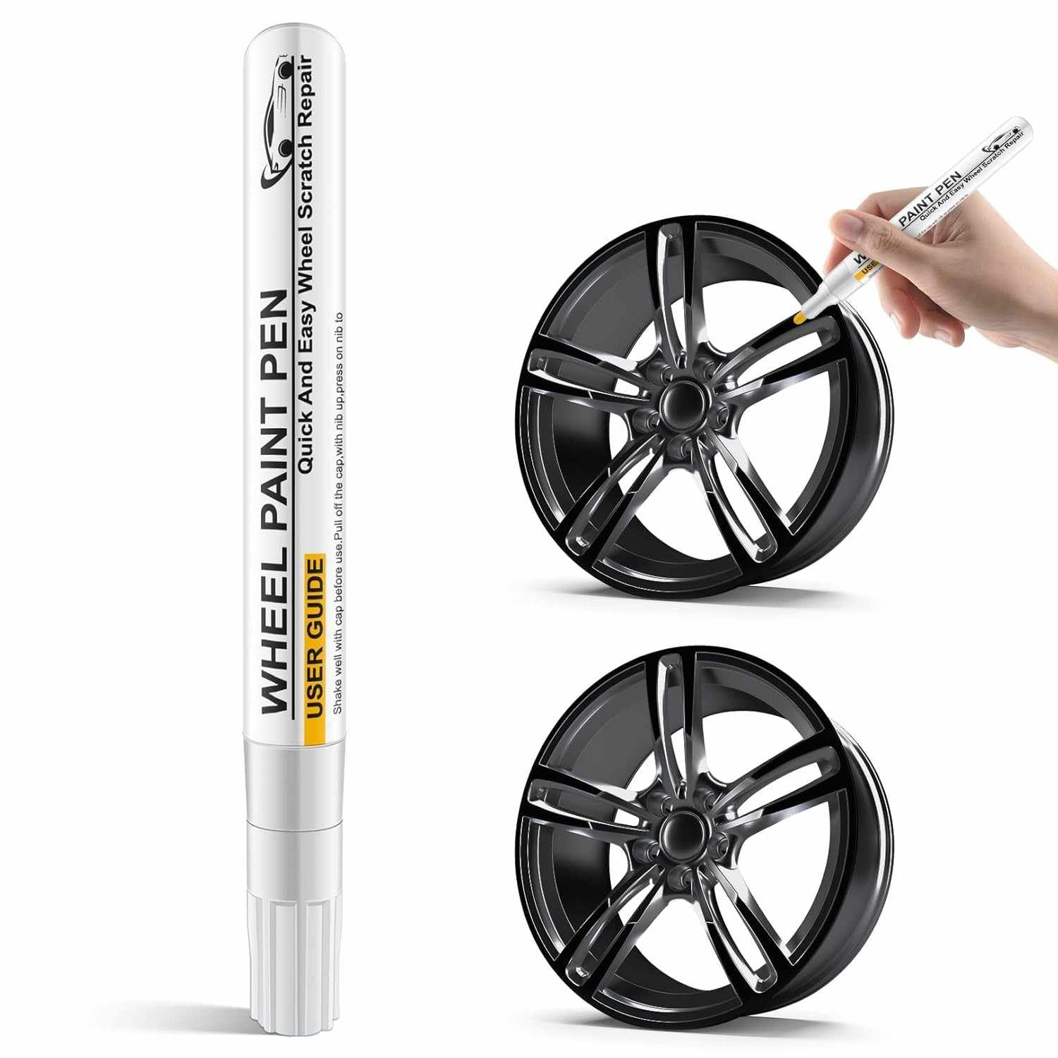 Tinta de Retoque de Roda Preto Brilhante - Kit Profissional para Reparos Rápidos e Fáceis
