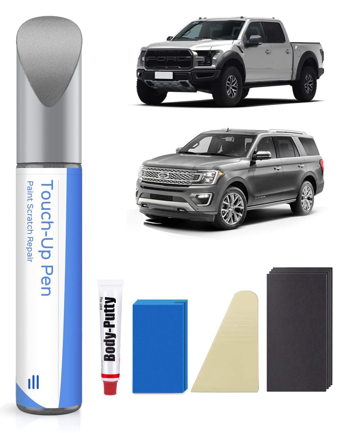 Kit de Reparo de Tinta Metálica Prata para Ford - Caneta de Retoque DIY com Cor Exata