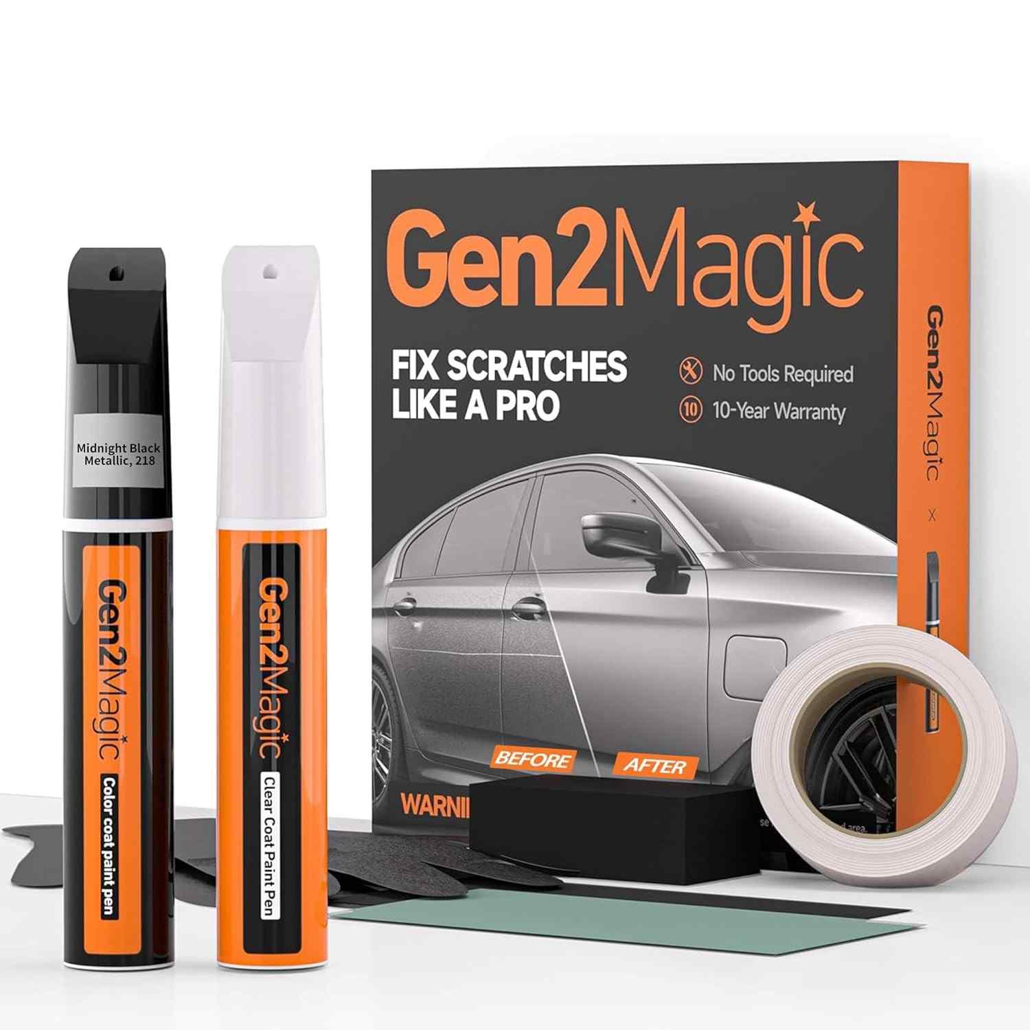 Kit de Retoque para Toyota: Caneta de Tinta Attitude/Midnight Black Metallic com 218 Cores + Revestimento Transparente