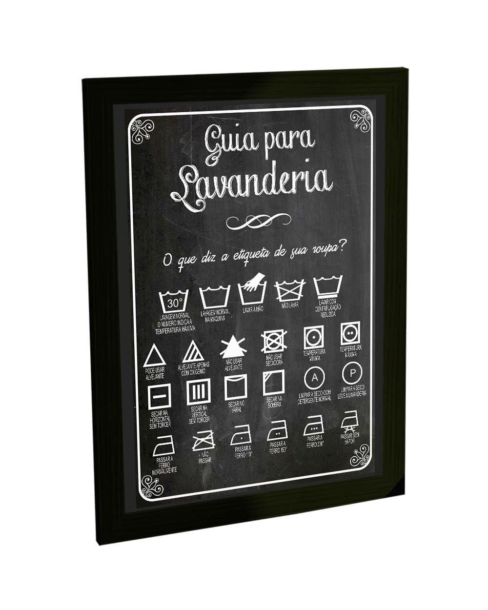 Quadro Decorativo A3 Lavanderia Estilo Retrô - Moldura com Grampos Flexíveis para Fácil Troca de Arte