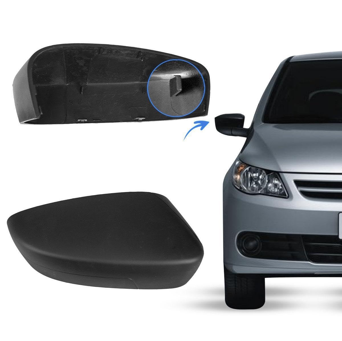 Capa Retrovisor VW Gol GV 2008 em Diante - Preto Fosco (Sem Pisca) - Lado Direito